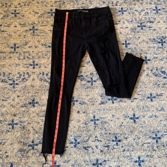 Express Distressed Skinny Black Jeans - Picture 8 of 11